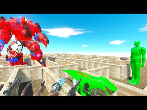 FPS AVATAR SAVES HULKBUSTER FROM A DEADLY ANIMAL MAZE - Animal Revolt Battle Simulator
