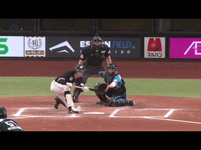 【7回表】初球で決めた!! マリーンズ・寺地隆成 セーフティスクイズで勝ち越し!! 2025年4月25日 北海道日本ハムファイターズ 対 千葉ロッテマリーンズ