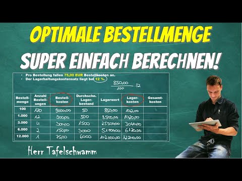 Optimale Bestellmenge mithilfe der Tabelle und einer Formel exakt und super einfach berechnen!