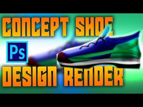 Concept shoe design speedrun process {PHOTOSHOP RENDERING}