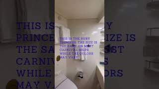 What does a cruise ship bathroom look like? Come along and see. Ruby Princess Carnival Cruise Lines