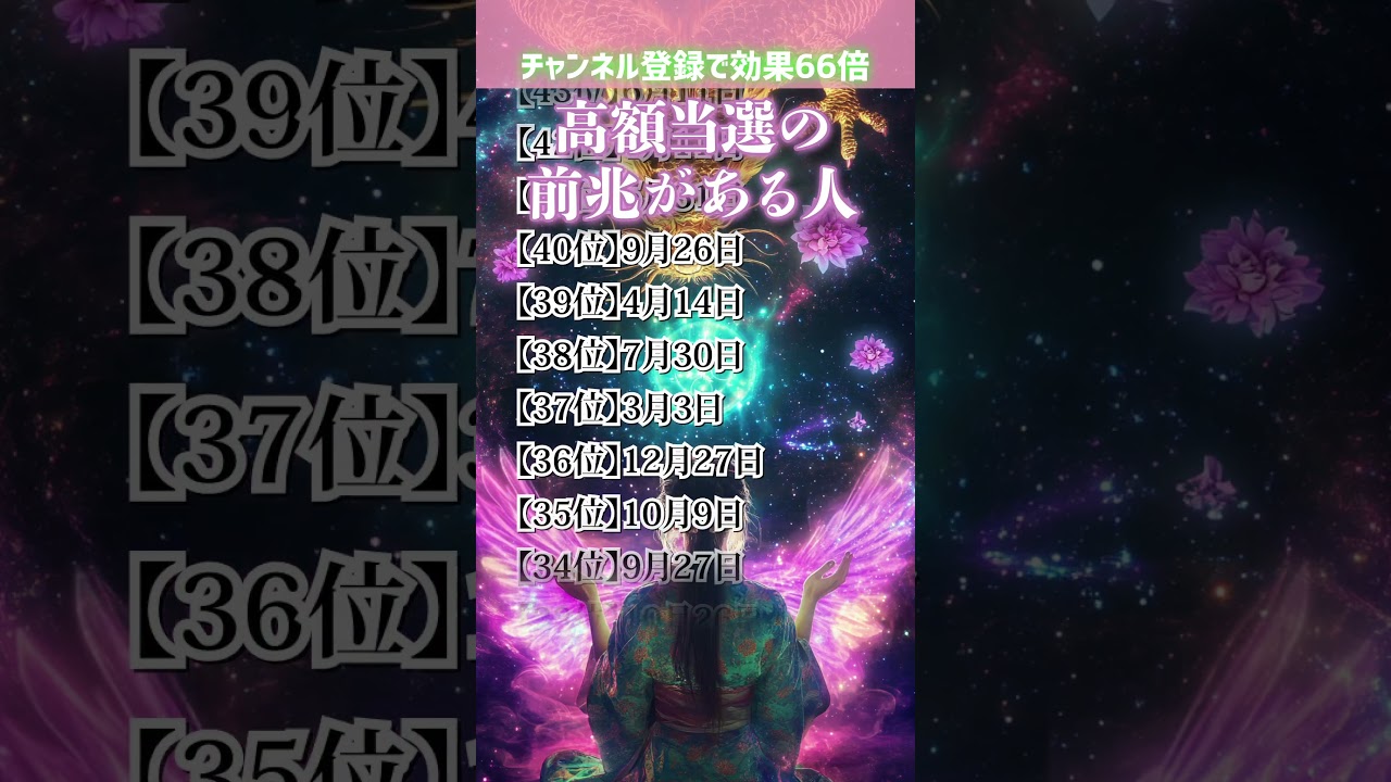 高額当選の前兆がある人【誕生日ランキング】 運気アップの引き寄せBGM   #開運 #誕生日占い #shorts