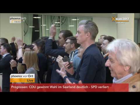 LTW Saarland: Nach 18 Uhr - Stimmungen von den Wahlpartys von CDU und SPD am 26.03.2017