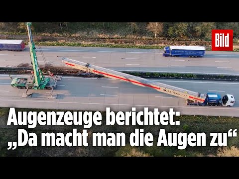 140 Tonner kracht in die Leitplanke der A2: Eine Dashcam filmt den Unfall