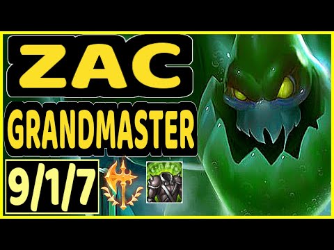 PAPRYZE (ZAC) - 9/1/7 KDA GAMEPLAY - OC Ranked GRANDMASTER