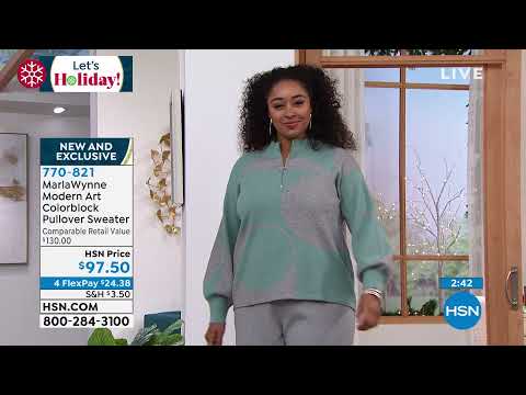 MarlaWynne Modern Art Colorblock Pullover Sweater