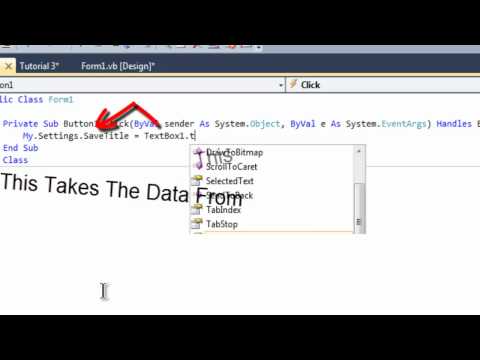 Visual Basic 2010 Tutorial 3 Saving User Data
