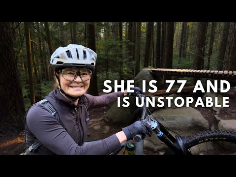 77 years old Mountain Biker shreds with me and reveals her secret!
