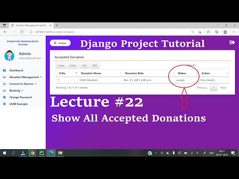 22 Python Django Project || Donation Management System || Hindi