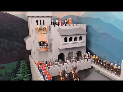 TEMPLIERS VS VIKINGS : Le siège de Rochester ! Stop motion Toys Playmobil !