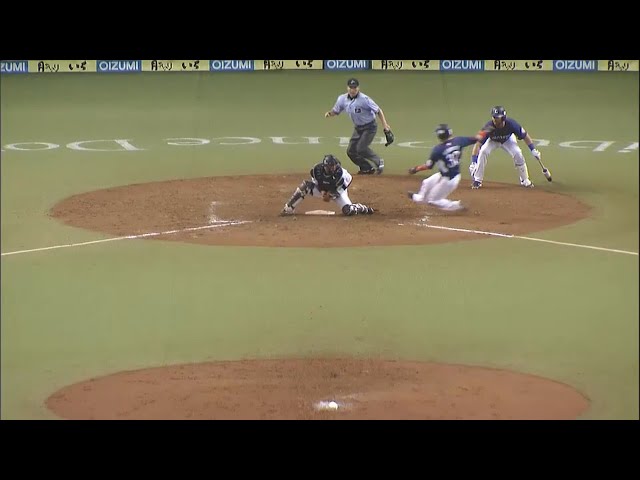 【4回裏】タイミングはアウトだが... ライオンズ・浅村が好スライディングで生還!! 2015/7/4 L-M
