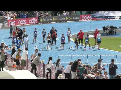 Boys U12 80m Hurdles Timed Final 1: 2022/23 State Track and Field Championships