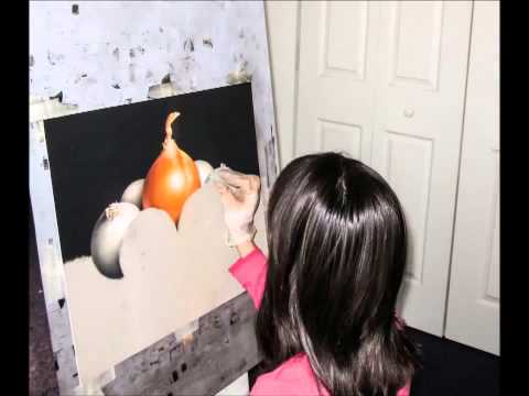 Waxlander Gallery Presents - Sangita Phadke Painting Portrait of the Onion Family