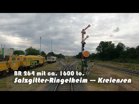 4K Führerstandsmitfahrt BR 264 Maxima Salzgitter-Ringelheim --- Kreiensen ( Cabview )