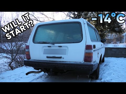 Volvo 240 Winter Cold Start -14°C