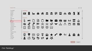 How to insert Building icon in PowerPoint slide