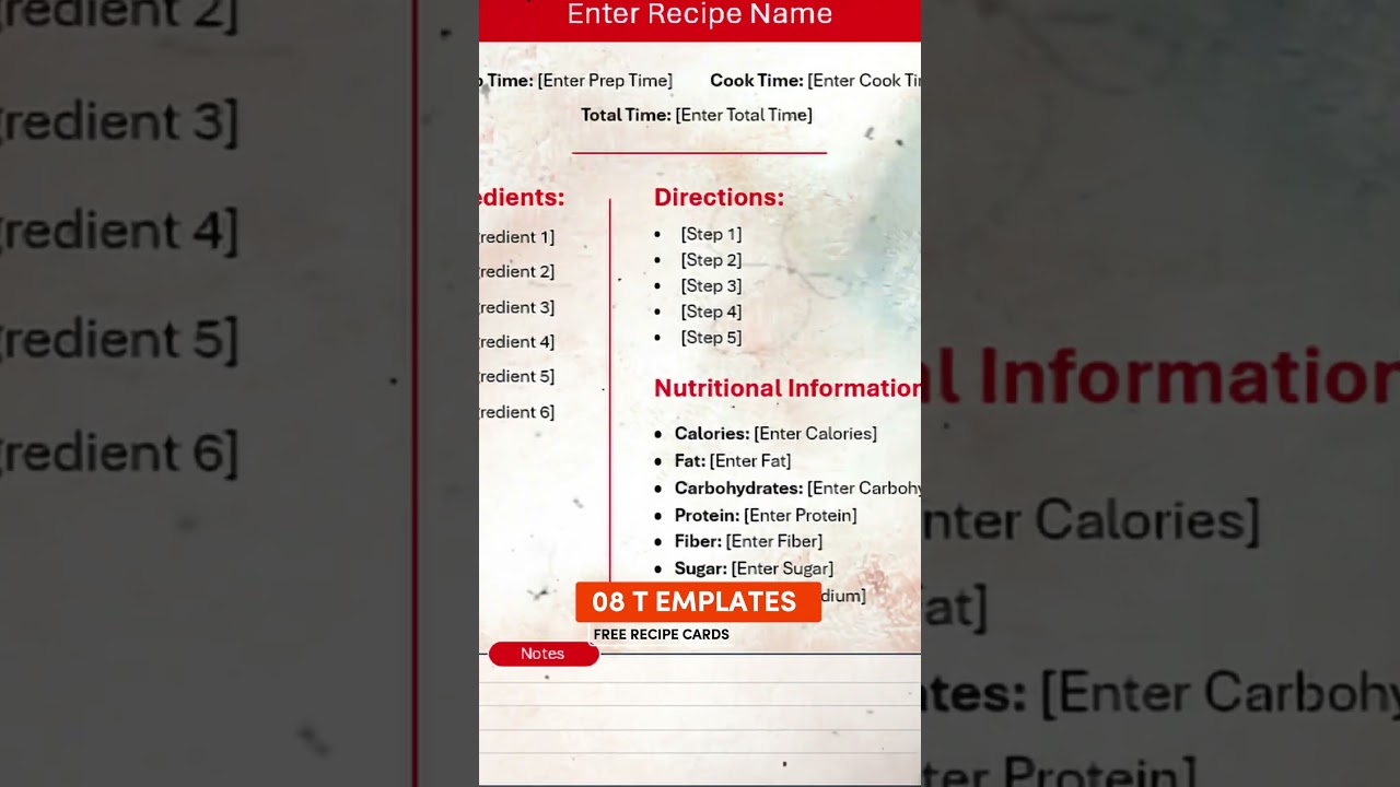 8 Beautiful Recipe Card Templates in MS Word Format! 📝🎨 #shorts
