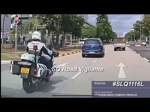 11feb2025  #SLQ1116L mercedes eqb250 changing lane without due care singapore police force officer