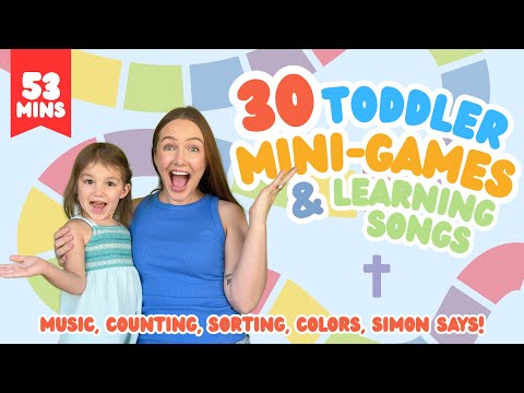Christian Toddler Games & Songs! | Colors, Shapes, Counting, Simon Says, Animals + More!