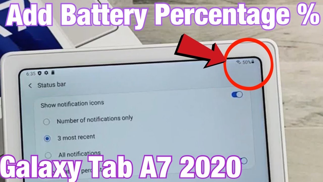 Galaxy Tab A7 2020: How to Add Battery Percentage %