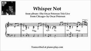 Oscar Peterson - Whisper Not / from album The Trio : Live From Chicago (transcription)