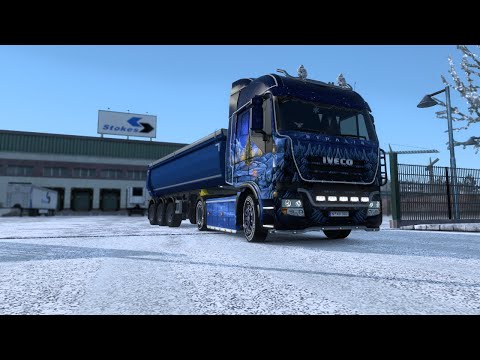 ETS 2: Зимний рейс из Вены в Будапешт на IVECO c самосвалом