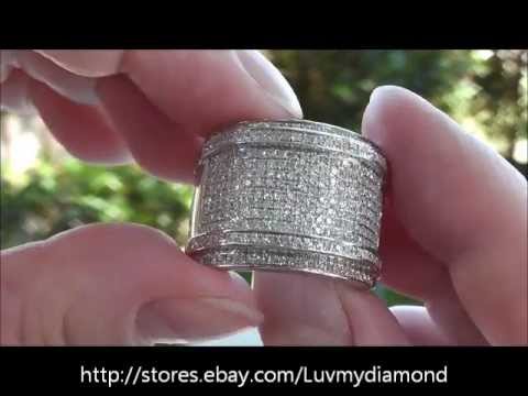 Vintage Man's 1 50ct 276 Diamond 14K White Gold Ring HEAVY 22gr Estate Jewelry