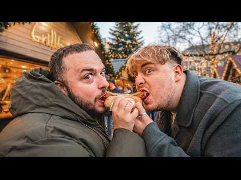We eat EVERYTHING at the CHRISTMAS MARKET (With crocodile)🎄