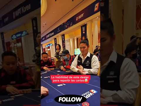 La habilidad de este dealer para repartir las cartas 🤯 #texasholdem #poker
