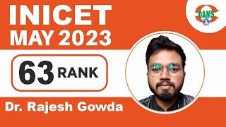 Download Lagu Rank 63 INICET MAY 2023 | Dr. Rajesh Gowda | DAMS Proud Student Thumbnail