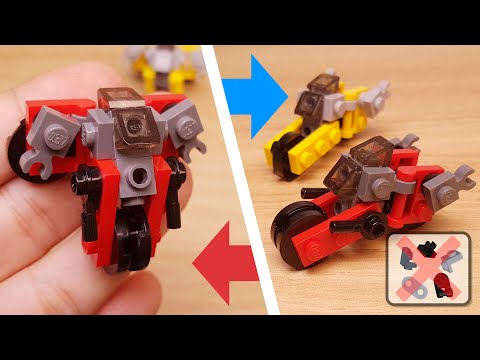 Micro LEGO brick transformer mech - Bikey V2