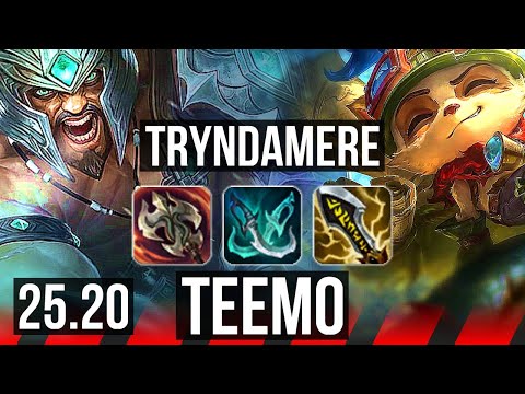 TRYNDAMERE vs TEEMO (TOP) | Comeback, Godlike | NA Master | 25.20