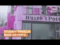Studentenvilla voor de grap roze geschilderd, maar nu gaat de vingerverf er niet meer af