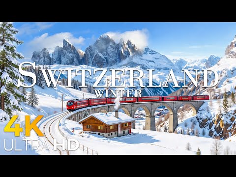 Winter in Switzerland 4K 🎄 Stunning Snowy Alps & Peaceful Cinematic Nature Film