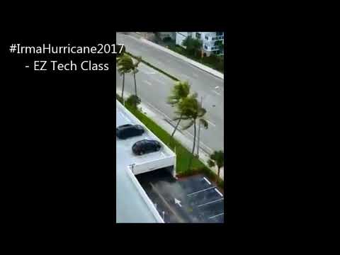 Hurricane Irma view from condo's terrace in Miami