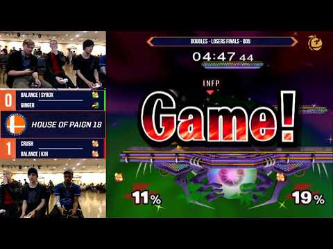 House of Paign 18 - Syrox & Ginger vs. Crush & KJH - SSBM - Doubles - Losers Finals