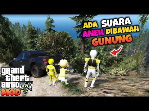 MINI RANGER KUNING PUTIH DAN UPIN MENDENGAR SUARA ANEH DI BAWAH GUNUNG - GTA 5 MOD TRANSFORMER