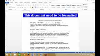 Word 2013 - How to Automatically Format an Existing Document