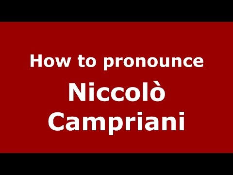 How to pronounce Niccolò Campriani (Italian/Italy)  - PronounceNames.com