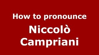 How to pronounce Niccolò Campriani