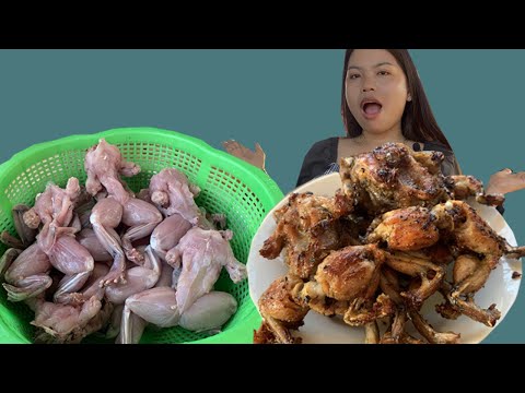 primitive cooking big frog | big frog so delicious