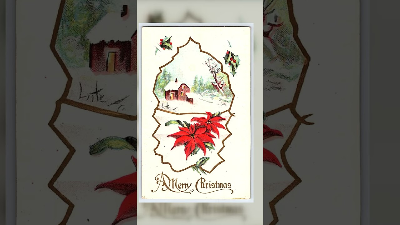 Merry Christmas Postcard, Divided Back, 1913, South Dakota Video