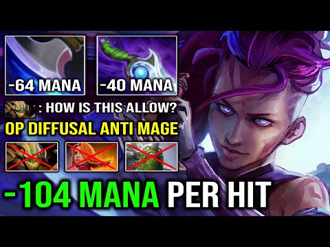 Diffusal AM is Dominating in 7.31 Meta | WTF 104 Mana Burn Per Hit with 1st ITEM Diffusal Dota 2