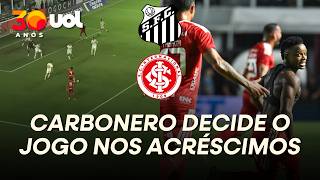 CARBONERO PEGA REBOTE E DECIDE VITÓRIA DO INTERNACIONAL SOBRE O SANTOS