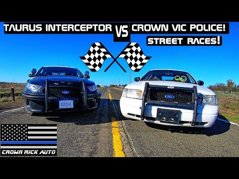 Ford Taurus Interceptor VS Crown Vic Police Street Race! Crown Rick Auto