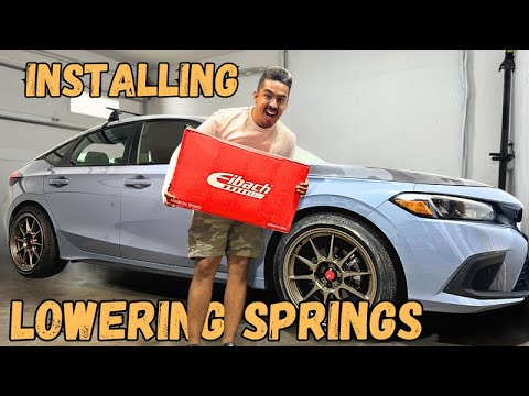 Lowering my Honda Civic with Eibach Springs: Step-by-Step Install Guide! #CarMods #Eibach #honda