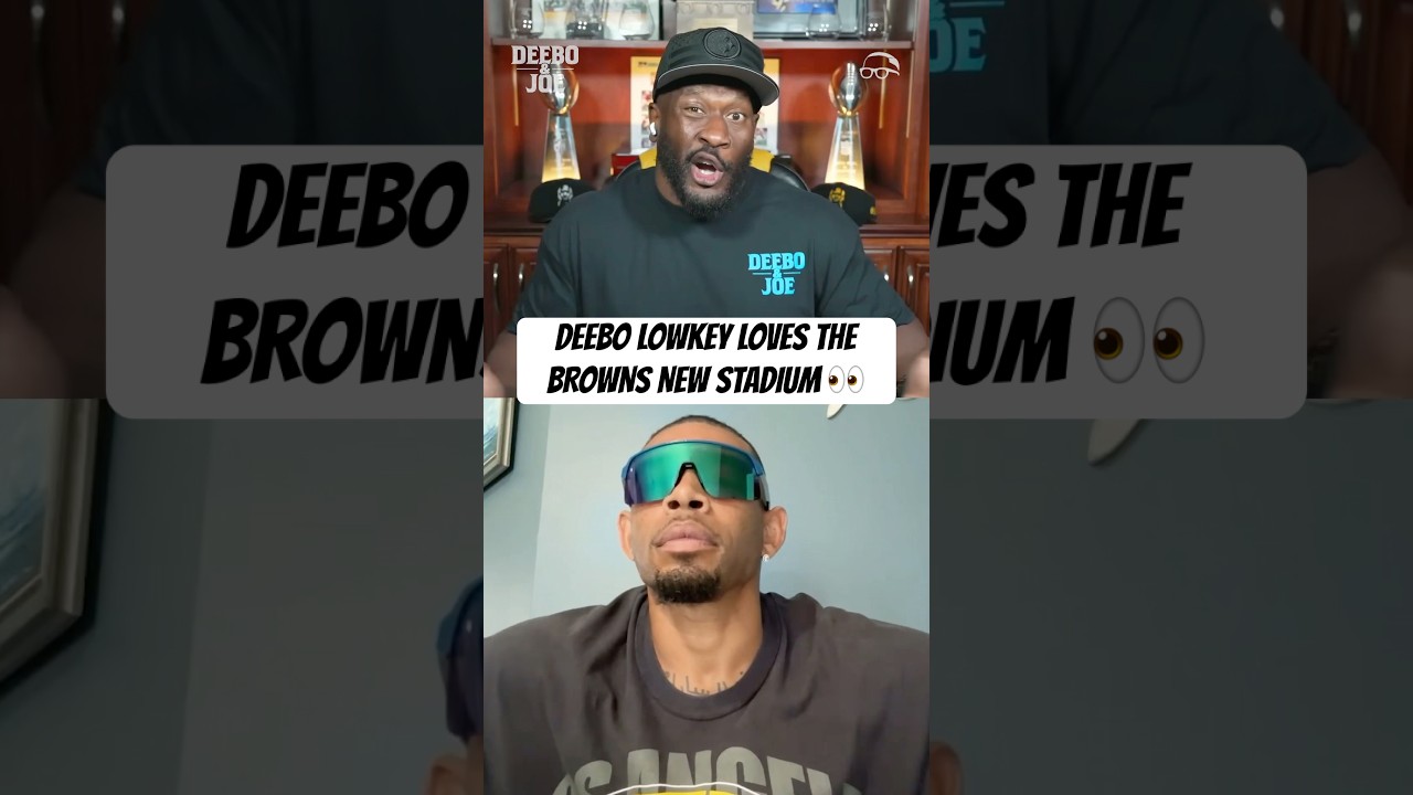 It hurts Deebo to say this but he’s lowkey digging the new #Browns Stadium 👀 #DeeboAndJoe