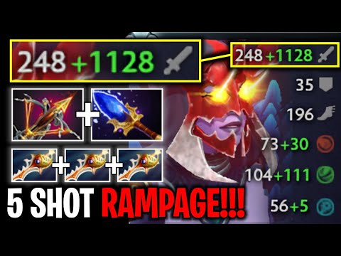 5 SHOT RAMPAGE!!! +1376K Damage Ballista 3x Divine Rapier Drow Ranger Rampage 7.27 | Dota 2