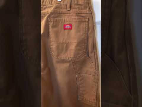 Dickies Men's Tan/Brown Carpenter Cargo Utility Work Pants Zip Closure #dickies #carpenterpants