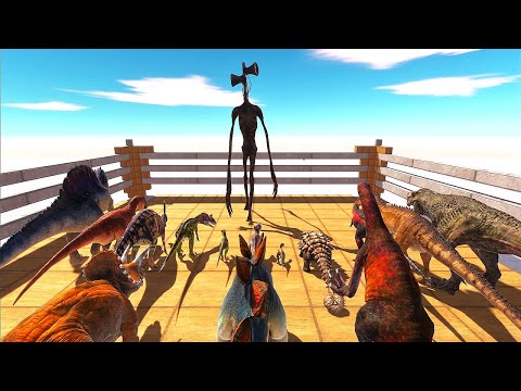Siren Head vs.All dinosaur units. Fight in the ring! - Animal Revolt Battle Simulator